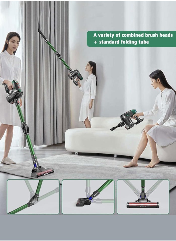 Joshberg 6 in 1 Cordless Vacuum Cleaner, High Powerful Suction Stick Vacuum with Mite Remover, 40Mins Runtime Detachable Battery,  Lightweight Vacuum for Hardwood Floor Carpet Pet Hair, Green  - Image 5