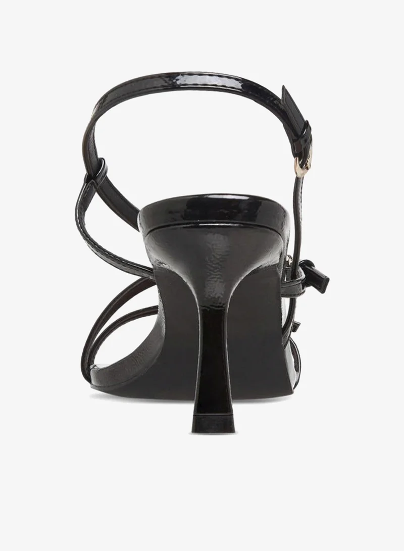 Flora Bella By Shoexpress BLACK Flora Bella Women Cross Strap Flared Heel Sandals for Women | Best Price UAE