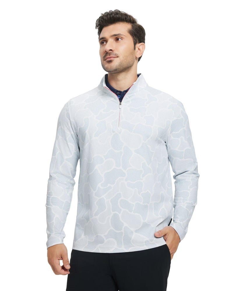 M MAELREG Mens Pullover Quarter Zip Golf Sport Casual Long Sleeve Fishing Half Zip Pullover Sweatshirts for Men - Image 2