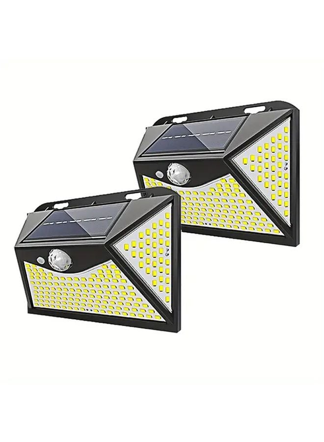 4 حزمة من مصابيح LED الشمسية البيضاء للخارج مع مستشعر الحركة IP65 لجدار الحديقة - Image 2