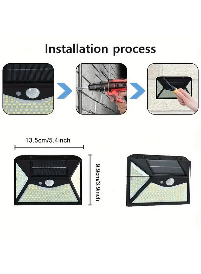 4 حزمة من مصابيح LED الشمسية البيضاء للخارج مع مستشعر الحركة IP65 لجدار الحديقة - Image 3