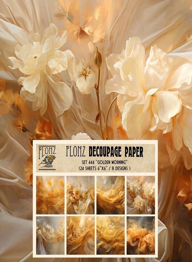 Decoupage Paper Pack (24 Sheets 6"x6") Golden Morning # Vintage Styled Pattern Paper for Decoupage, Craft and Scrapbooking