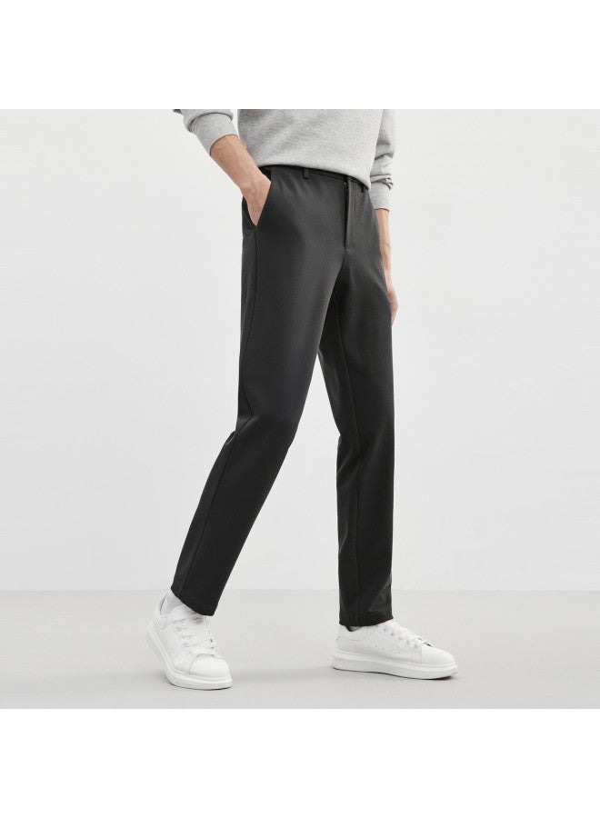 Septwolves Anti-static】men's Twill Knitted Brushed Elastic Semi-elastic Casual Knit Pants For Men In Autumn And Winter - Image 2