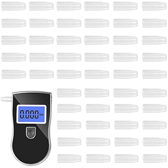 rayihni Breathalyser Mouthpieces Pack of 50 AT818 Breathalyser Mouthpieces for AT818 Alcohol Meter Breath Alcohol Tester Mouthpieces for AT818 Breathalyser Replacement Mouthpiece (Without Alcohol Tester) - Image 2