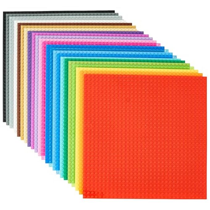 Strictly Briks Stackable Baseplates 24 Pack 10"x10", 32x32 Studs, Compatible with Lego for Building City Scenes, Foundabtion, Displays Bricks on Play Table, Rainbow - Image 4