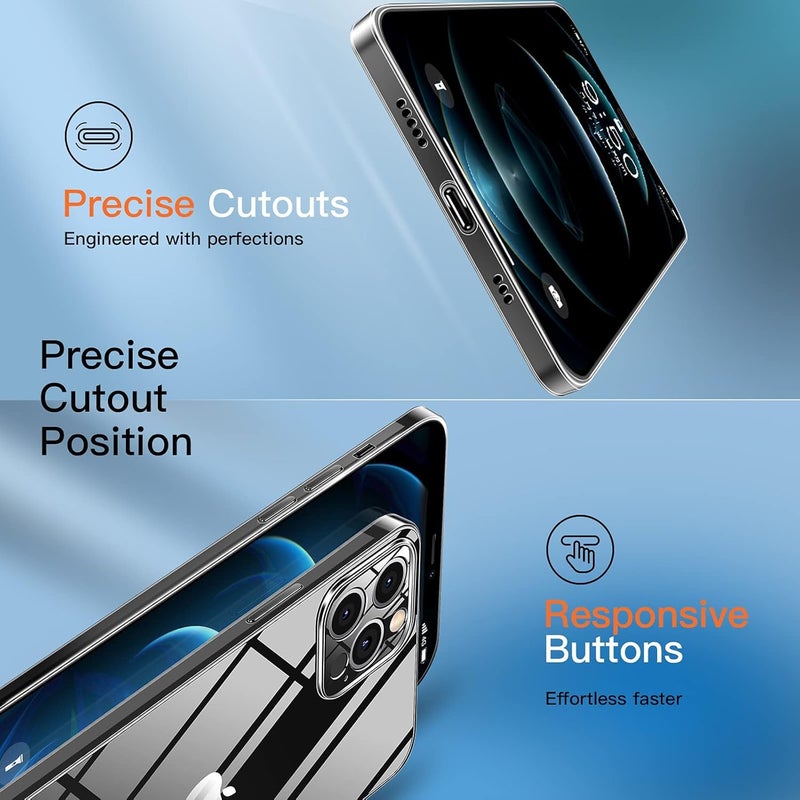 Nishtech غطاء خلفي شفاف هجين ناعم رفيع مضاد للغبار لجهاز آيفون 12 برو ماكس مع حماية الكاميرا - Image 2
