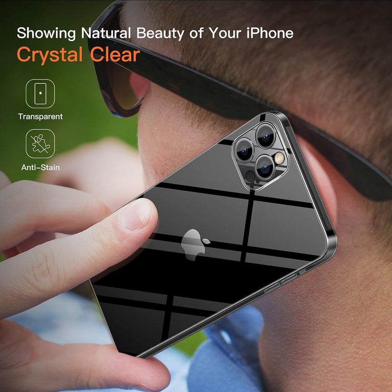 Nishtech غطاء خلفي شفاف هجين ناعم رفيع مضاد للغبار لجهاز آيفون 12 برو ماكس مع حماية الكاميرا - Image 5