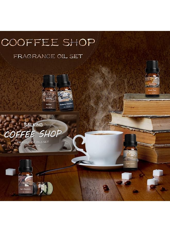 erorex Coffee Shop Fragrance Oils Set Premium Essential Oils Set For Diffuser Scented Oil For Soap And Candle Making Blueberry Pancakes Coffee Café Latte Hot Chocolate French Vanilla Black Tea - Image 2