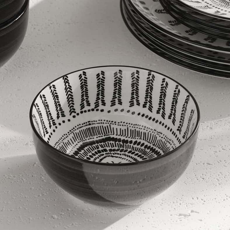 Pan Home طقم عشاء يورا الإثني 12 قطعة - أبيض وأسود - Image 5