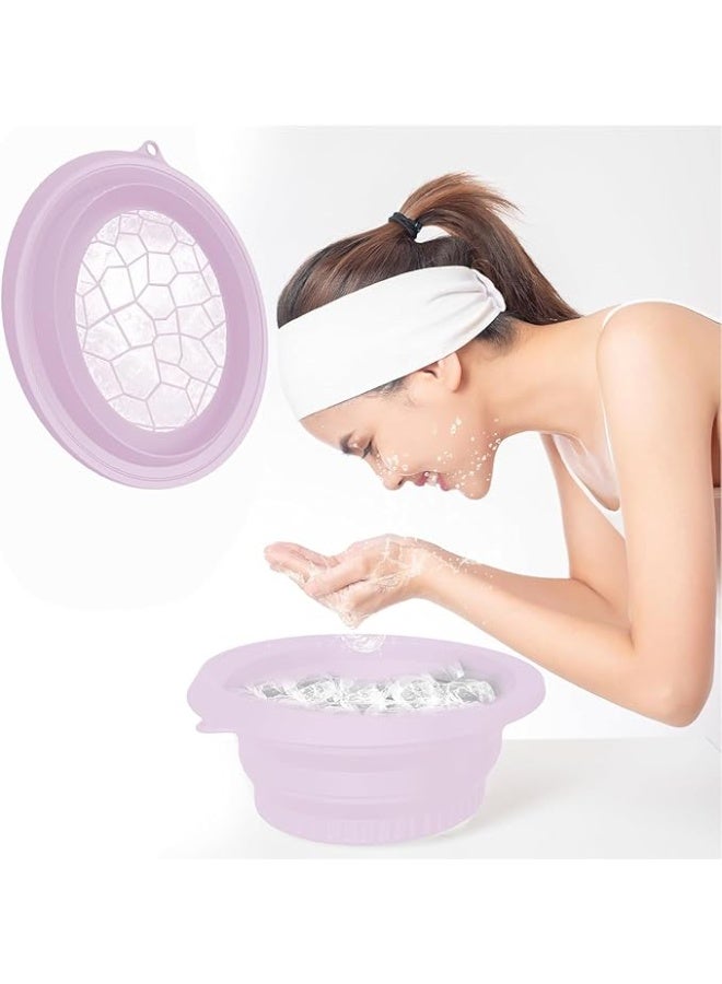 Generic Ice Face Bowl with Built-In Icetray  Quick Cooling Foldable and Hanging Design for Easy Storage and Carrying, Dipping Face Ice Bath at Home and Travel  - Image 1