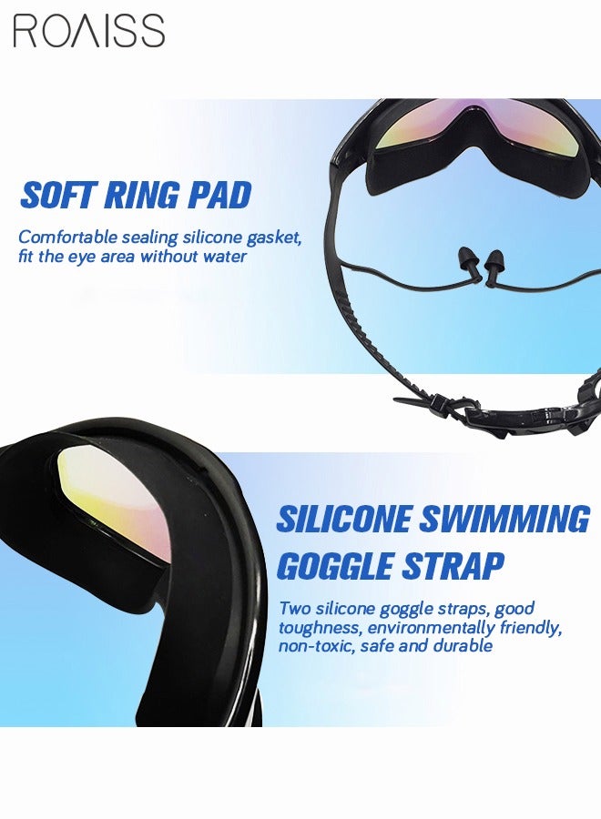 roaiss Swim Goggles for Adult with Soft Silicone Gasket Anti-fog UV Protection No Leaking Clear Vision Pool Goggles Big Frame Swimming Goggles for Men Women Black - Image 4