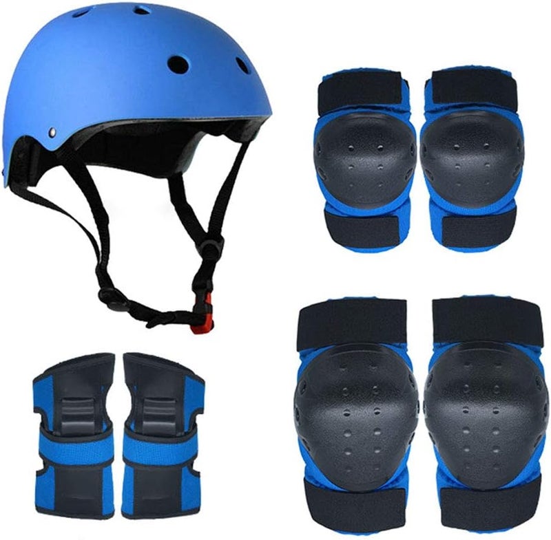 Kids Bike Helmet Set – Adjustable Bicycle Safety Gear for Boys & Girls Ages 4-11 – Impact-Resistant Helmet + Knee & Elbow Pads – Ideal for Cycling, Riding & Outdoor Activities  - Image 1