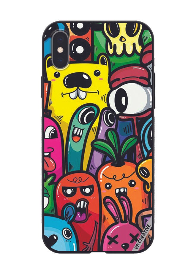 VR CREATIVE Protective Case Cover For Apple iPhone XS Max Cartoon3 Design Multicolour - Image 1