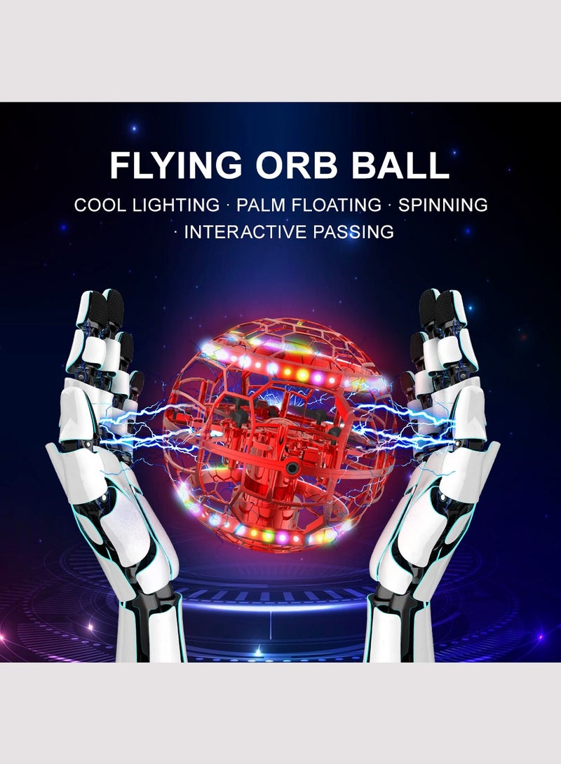 HouDeOS Flying Orb Ball Toy,Cosmic Globe Boomerang Hover Ball Galactic Fidget Spinner,  with LED LightCool Toys Gift for 6 7 8 9 10+ Year Old Boys Girls Teens Outdoor Toys Red - Image 2
