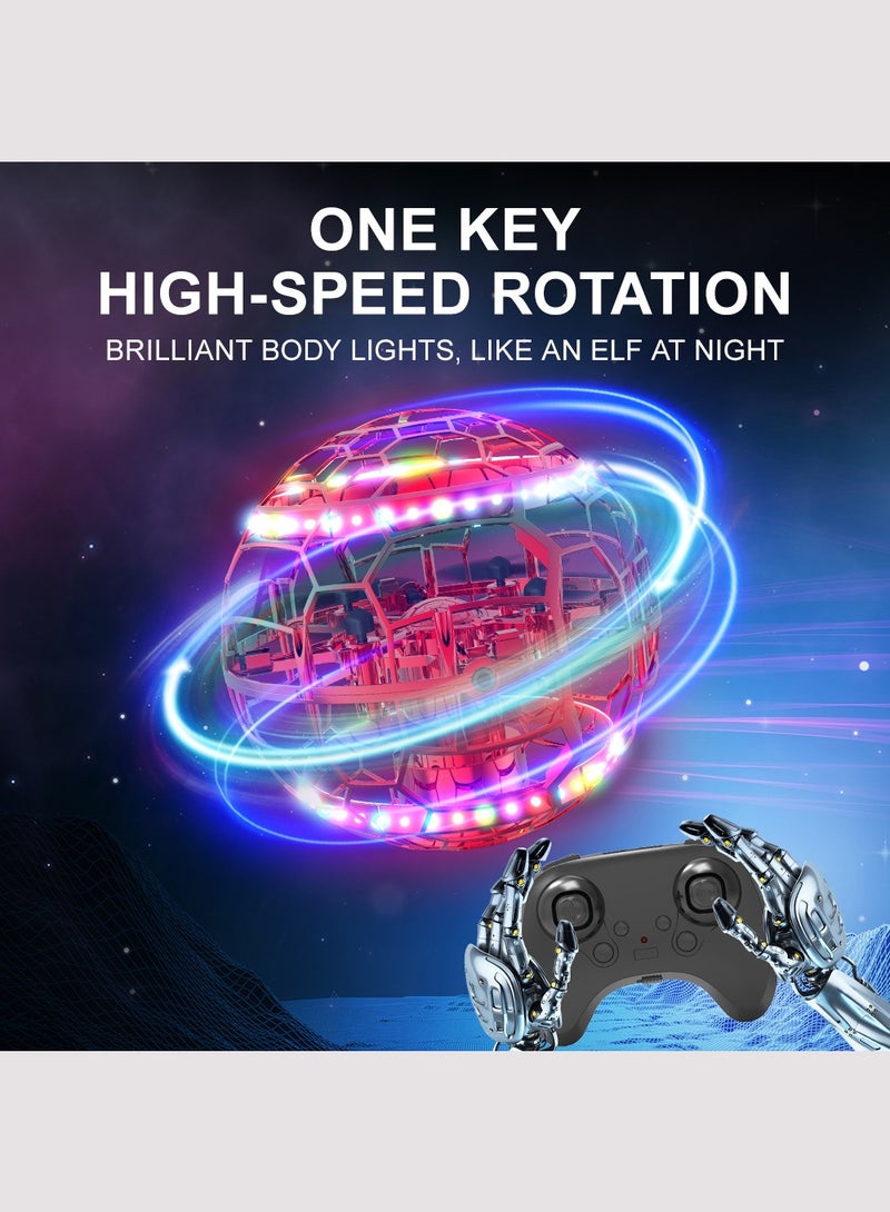 HouDeOS Flying Orb Ball Toy,Cosmic Globe Boomerang Hover Ball Galactic Fidget Spinner,  with LED LightCool Toys Gift for 6 7 8 9 10+ Year Old Boys Girls Teens Outdoor Toys Red - Image 3