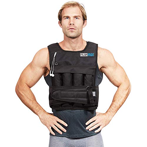 RUNmax rf20nop Run Fast 12lb-140lb Weighted Vest (without Shoulder Pads, 20lb),Black - Image 1