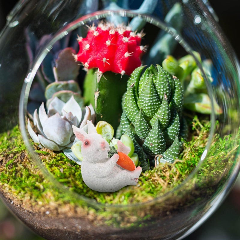 Resin Bunny Figurines Set of 3 for Garden Decor Carrot Design - Image 4