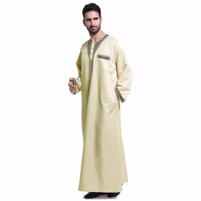 Men's Loose Fit Embroidered Ethnic Kurta Long Shirt - Image 4