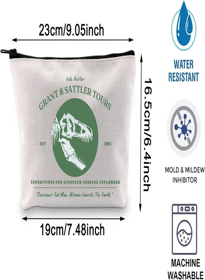 BLUPARK Grant & Sattler Tours Dinosaur Zipper Pouch Movie Lover Gift Dinosaur Movie Inspired Gift Jurassic series Merch (Grant and Sattler) - Image 2