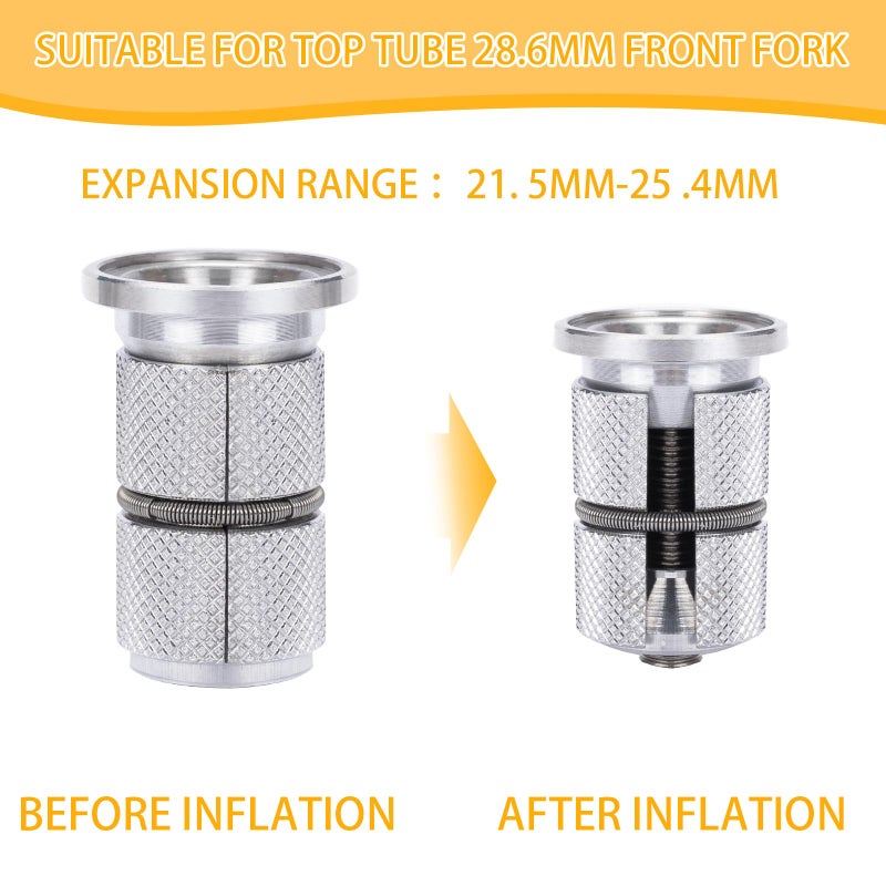 BUCKLOS Bicycle Headset Top Cap & Expander Plug, Aluminum Alloy/Carbon Fiber Fits 1-1/8" Fork Handlebar Stems, Headset Top Cap with Aluminum Screw-Orange - Image 4