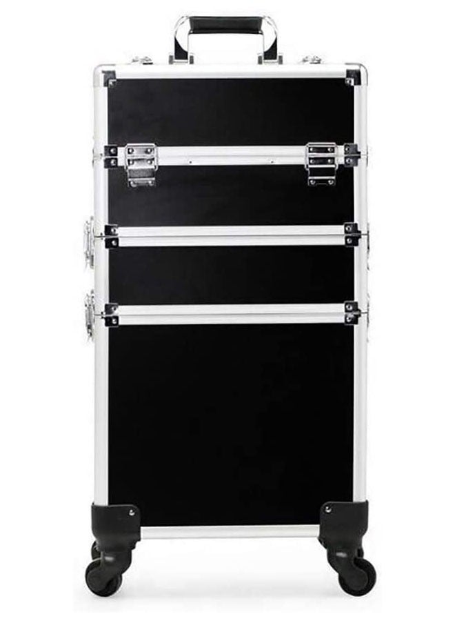 Professional Makeup Case, Rolling Makeup Trolley Case, Large Makeup Train Case, Portable Traveling Cosmetic Case, Lockable Jewelry Travel Cosmetic - Image 1