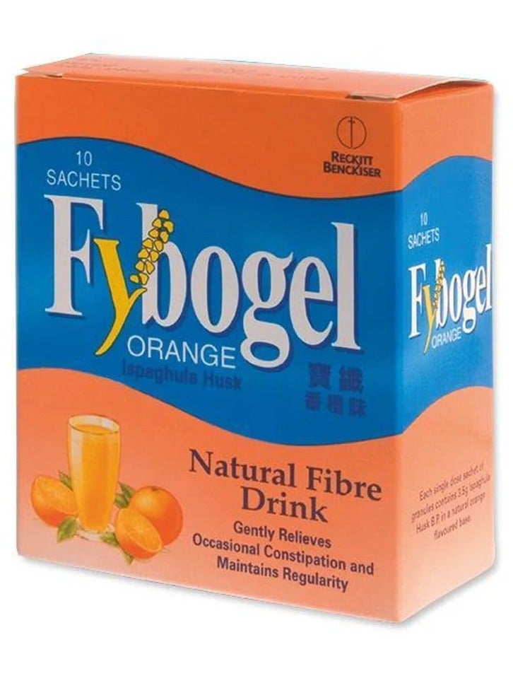 Fybogel Sachets ease constipation Orange flavour 10 sachets