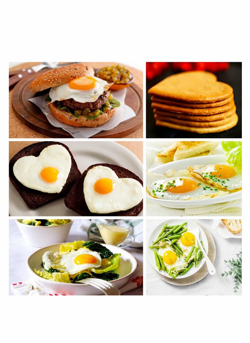 KASTWAVE - Pancake Mold Maker, Silicone Non-Stick Egg Ring, Baking Round and Heart-shape Omelette Mold 2 Pack - Image 1