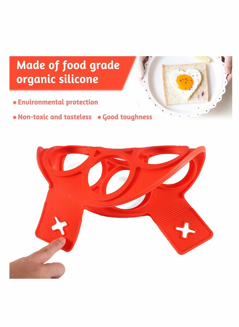 KASTWAVE - Pancake Mold Maker, Silicone Non-Stick Egg Ring, Baking Round and Heart-shape Omelette Mold 2 Pack - Image 1