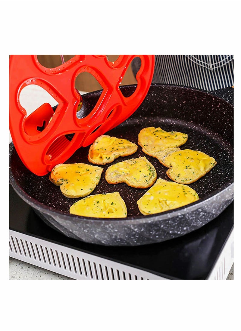 KASTWAVE - Pancake Mold Maker, Silicone Non-Stick Egg Ring, Baking Round and Heart-shape Omelette Mold 2 Pack - Image 1