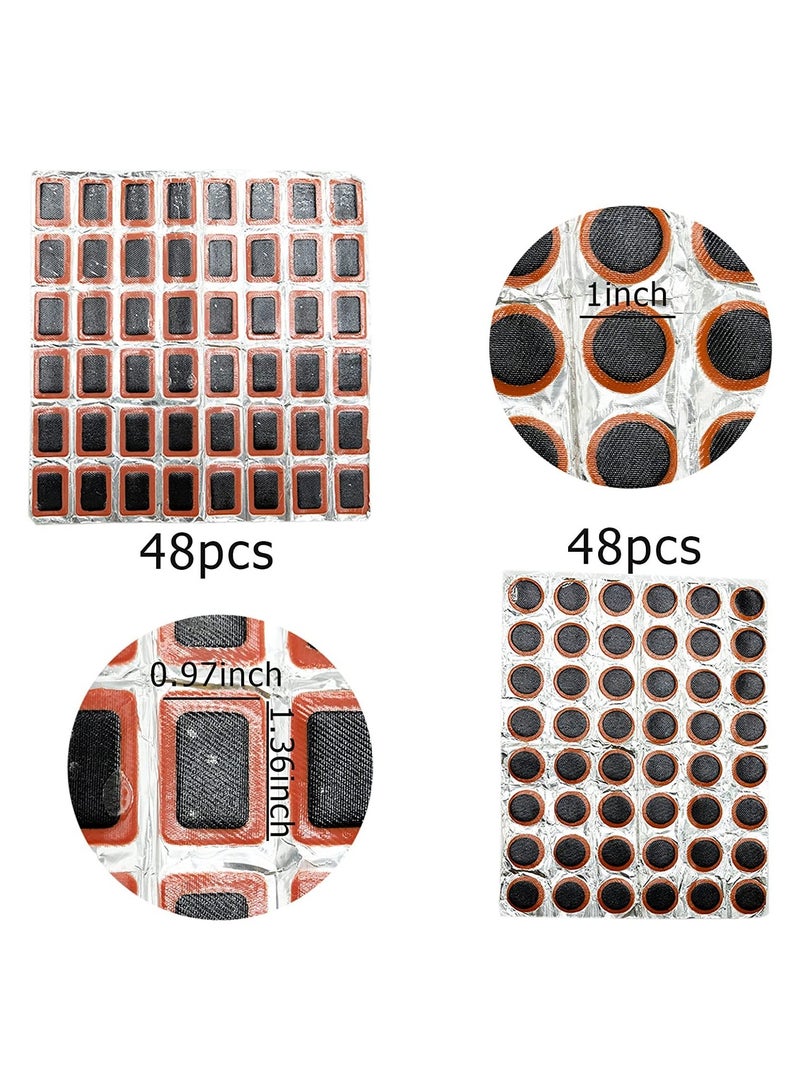 Y&D SYOSI Puncture Repair Kit, 288 Pcs Square Patch+Round Patch, Bicycle Tube Rubber Patches, Bike Inner Kit  - Image 2