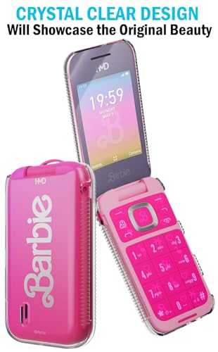 Nakedcellphone غطاء شفاف لهاتف HMD باربي (نسخة الولايات المتحدة فقط)، غلاف صلب رقيق شفاف (حماية الشاشة، قبضة منقوشة) - Image 4