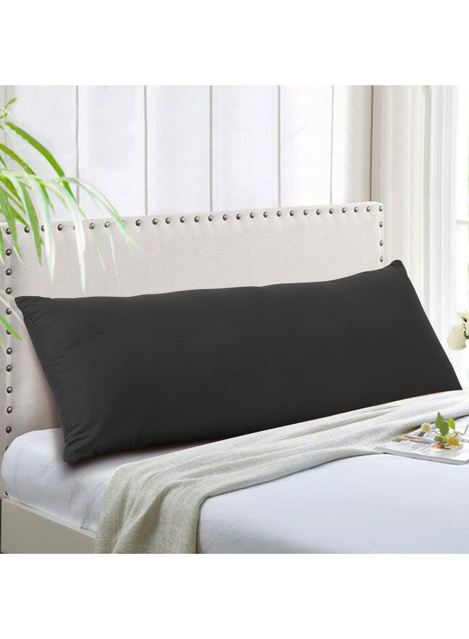 EVOLIVE Ultra Soft Microfiber Body Pillow Cover/Pillowcases 21"x54" with Hidden Zipper Closure (21"x54" Body Pillow Cover, Black) - Image 1