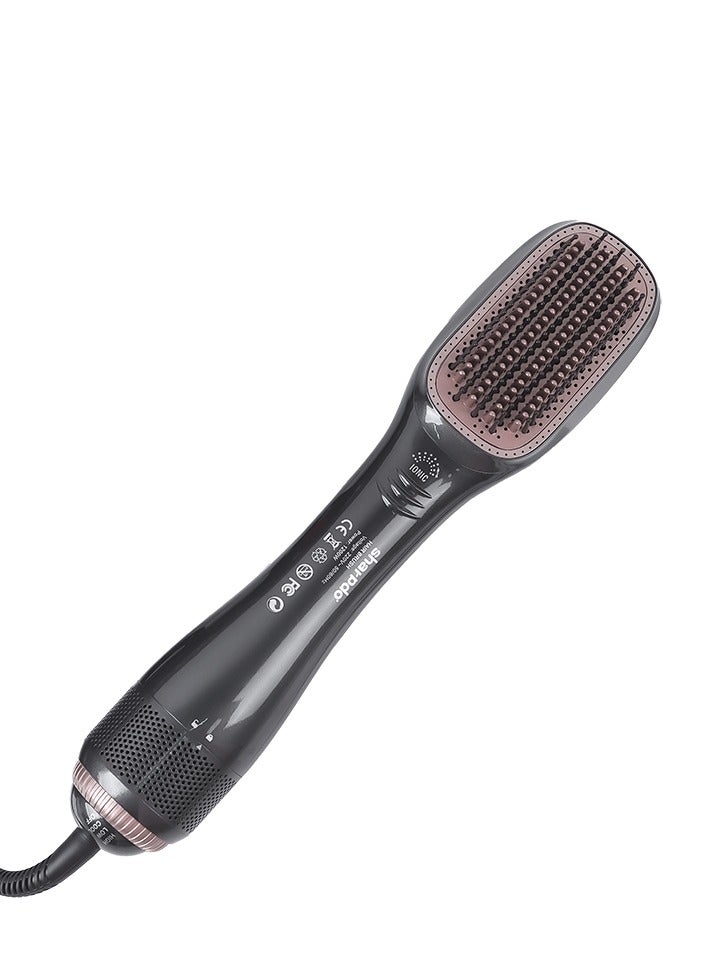 Sharpdo 3 In 1 Hair Dryer Brush & Straightener Brush, Professional Powerful Ceramic Tourmaline Ionic Hot Air Brush, 3 Heat/2 Speed Settings One Step Hair Dryer And Styler For All Hair Types (Black) - Image 1