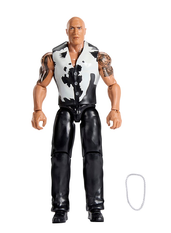 WWE Mattel WWE The Rock Action Figure, Main Event Series #156, 6-inch Collectible Superstar with 14 Articulation Points & Life-Like Look - Image 4