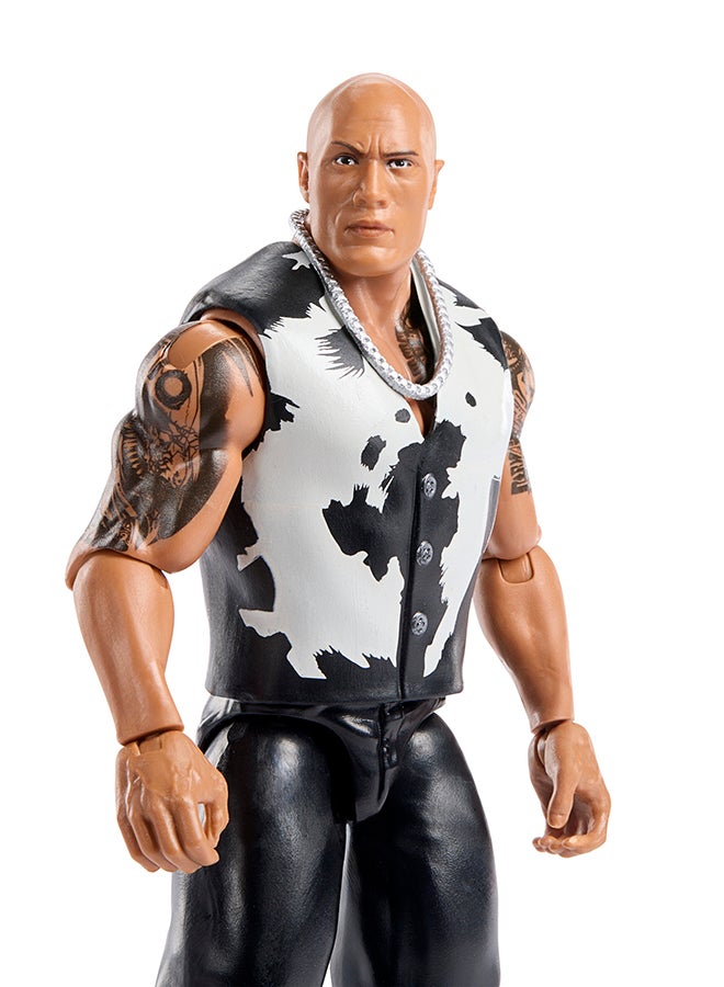 WWE Mattel WWE The Rock Action Figure, Main Event Series #156, 6-inch Collectible Superstar with 14 Articulation Points & Life-Like Look - Image 3