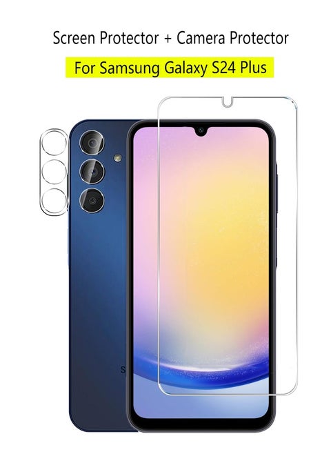 2 in 1 Samsung Galaxy S24 plus Screen & Camera Protector - High Transparency Full Coverage Shield for Scratch & Impact Protection - Screen & Camera Protector for Samsung Galaxy S24 plus