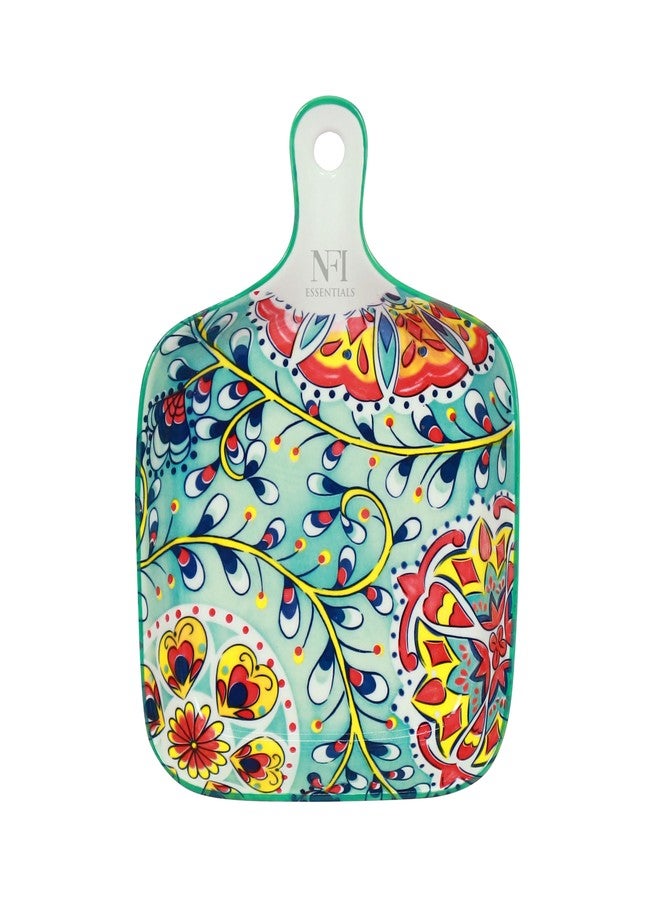NFI essentials Ceramic Platter with Handle Serving Plate Microwave & Dishwasher Safe Ideal for Soup, Salads, Noodles & Side Dishes - Image 1