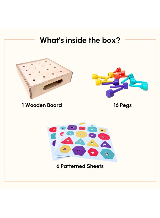 Curious Cub لوحة مطابقة الأشكال والألوان من مونتيسوري - لعبة تصنيف الأشكال للأطفال - لغز الأشكال الهندسية التعليمية - لعبة لوحة مطابقة الألوان والأشكال - تعلم حسي وتطوير الدماغ - Image 2