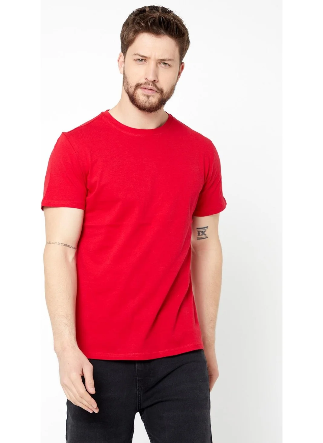 ميتاليك Men's Multicolored T-Shirt Regular Fit Relaxed Cut Crew Neck Basic T-Shirt