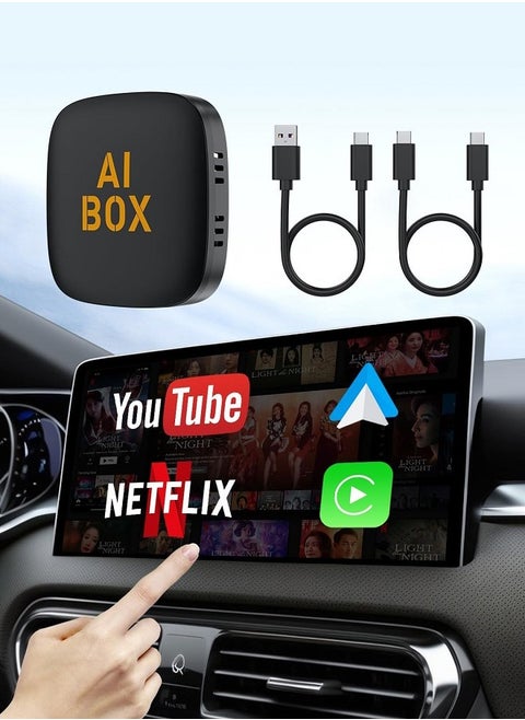 Wireless CarPlay Adaptor and Android Auto Wireless Adaptor - Magic Link CarPlay Ai Box-Support YouTube/TF Card/U Disk for Wired to Wireless CarPlay Dongle for OEM Wired CarPlay Cars Plug & Play
