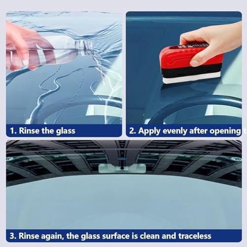 MOKRUSH Automotive Oil Film Cleaning Brush, Glass Cleaning Board, Car Glass Oil Film Removal Cleaner, Powerful Windshield Cleaner & Oil Film Remover, Enhance Visual Effect of Windshield (2) (1) - Image 4