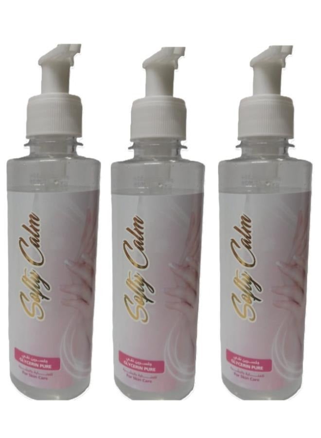 3 Pcs softy Calm Glycerin pure For Skin Care 250 Ml - Image 1