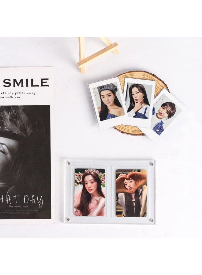 baskiss 2 Pack Magnetic Card Holders 66 X 91 Mm Card Cares Clear Trading Cards Cases Protectors For Kpop Photocard Sports Card Baseball Card Basketball Card Trading And Display (Double Slots)  - Image 3