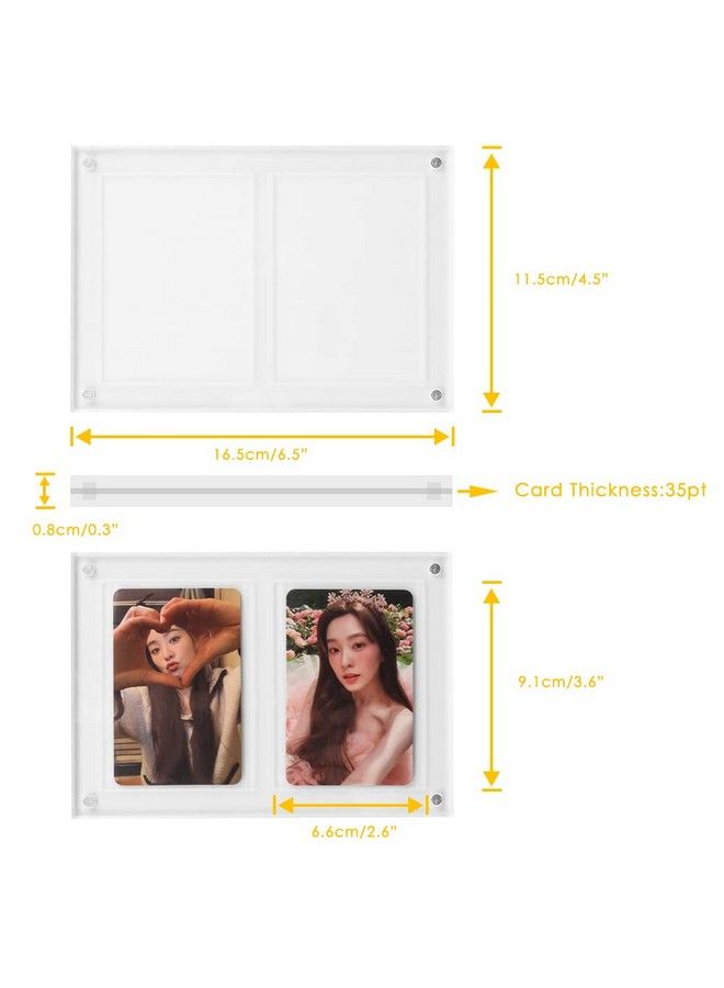 baskiss 2 Pack Magnetic Card Holders 66 X 91 Mm Card Cares Clear Trading Cards Cases Protectors For Kpop Photocard Sports Card Baseball Card Basketball Card Trading And Display (Double Slots)  - Image 4