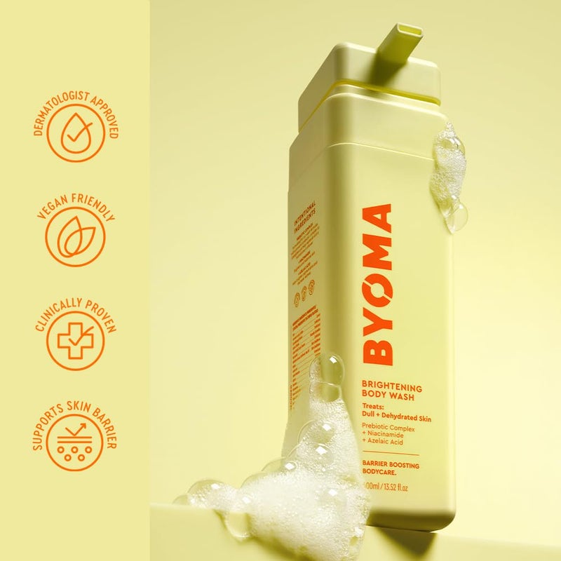 BYOMA Brightening Body Wash - Creamy Formula with Niacinamide & Azelaic Acid for Dull, Dehydrated Skin - Brightens & Evens Tone - Skin Barrier Repair - 16.9 Fl. Oz - Image 5