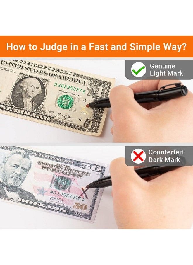 Tera - 6 Pack Counterfeit Bill Detector Pen False Bill Marker Counterfeit Bill Detectors False Money Marker Pens Detect Counterfit Marker Check Bills False Currency Pen For Restaurant Bank Retail Store - Image 1