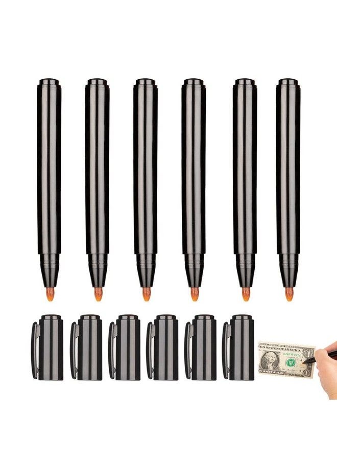 Tera - 6 Pack Counterfeit Bill Detector Pen False Bill Marker Counterfeit Bill Detectors False Money Marker Pens Detect Counterfit Marker Check Bills False Currency Pen For Restaurant Bank Retail Store - Image 1