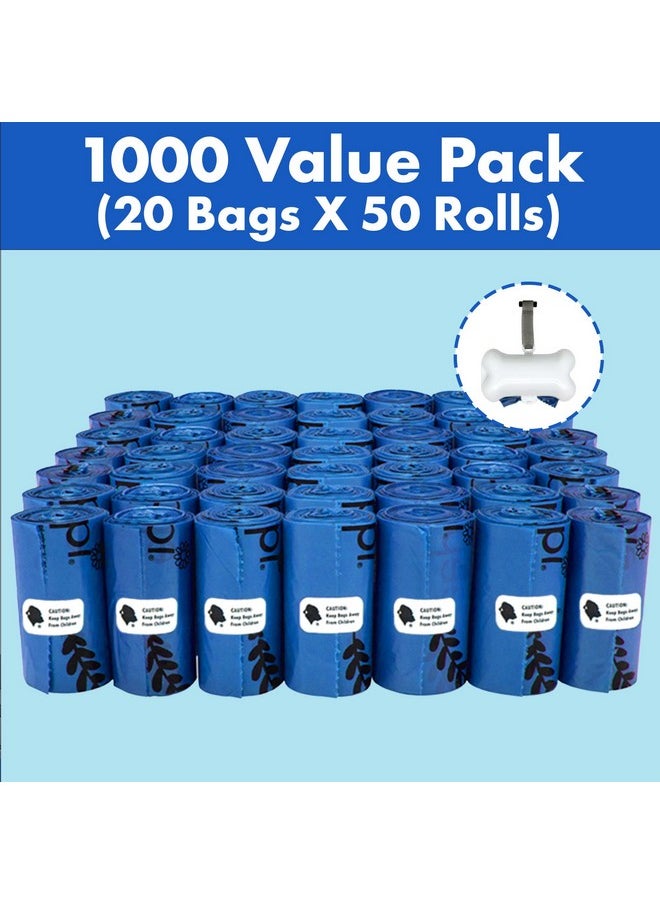 Gorilla Supply GORILLA SUPPLY 1000 Dog Poop Waste Bags with Dispenser and Leash Tie, 9" x 13", Blue, 1000 Count  - Image 2