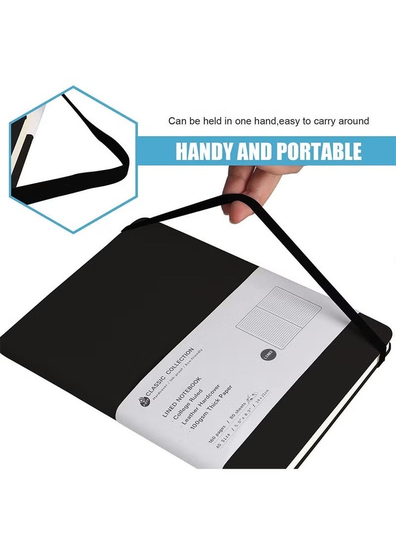 Generic Lined Journal Notebook, 160 s Lined Journal Notebook, A5 College Ruled Journals for Writing with 100GSM Paper, Hardcover Notebooks with Contents for Work, School, Women, Men - Image 5