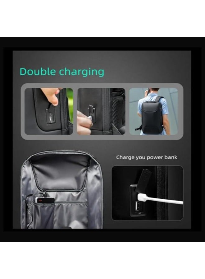 Zimtal Laptop Backpack Anti Theft USB Charging Laptop Bag Business Waterproof Backpack For Men College Travel Flight with USB Port Charging ＆ TSA Lock Fits For 15.6 Inch Laptop - Image 4